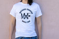 White 1980s Trumpet Logo Tee