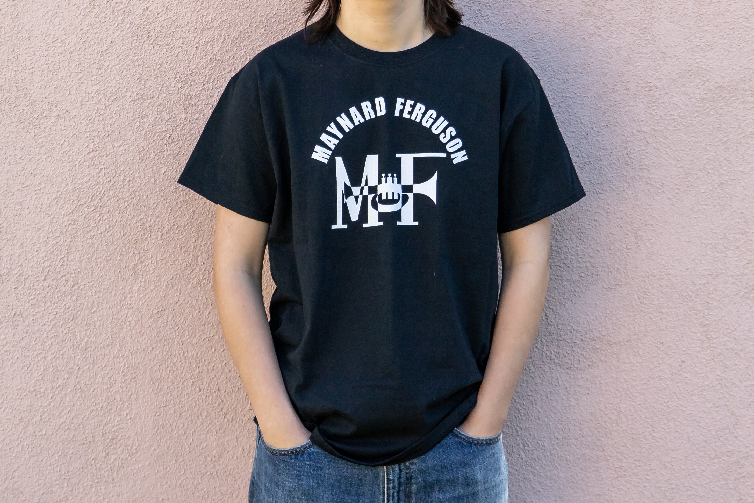 Black 1980s Trumpet Logo Tee